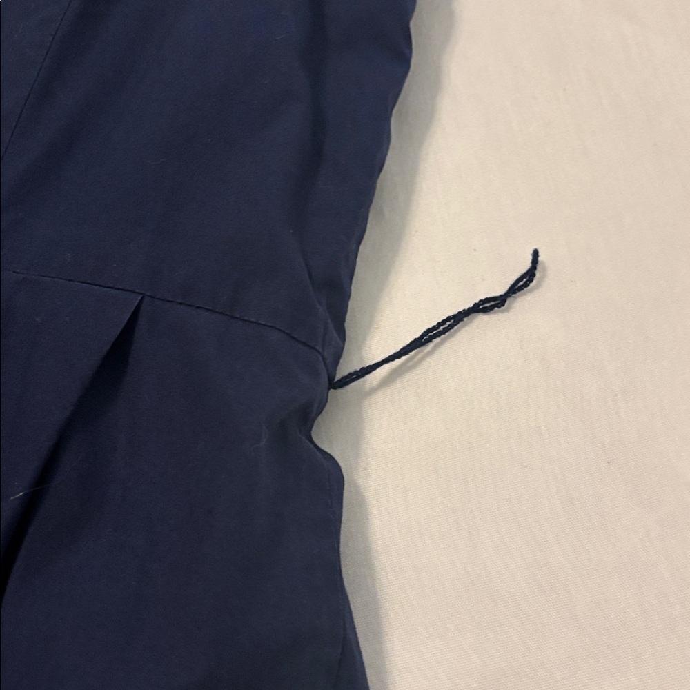 LL Bean Signature Navy Poplin Dress SZ 16 100% Cotton fit & flare lined midi - Picture 14 of 14